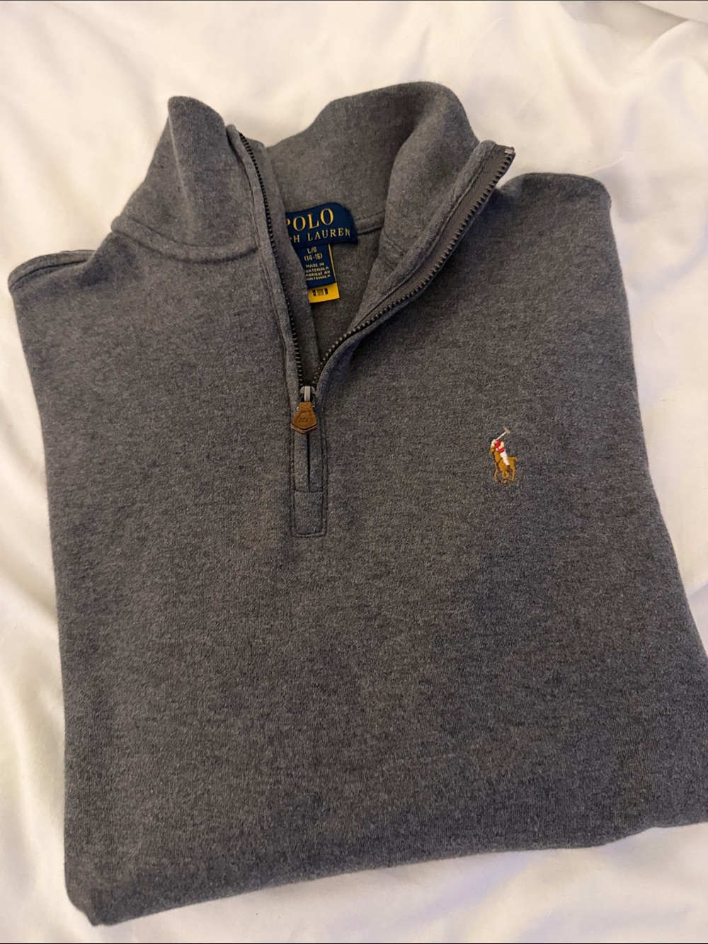 Polo by Ralph Lauren Gray Half-Zip Sweater